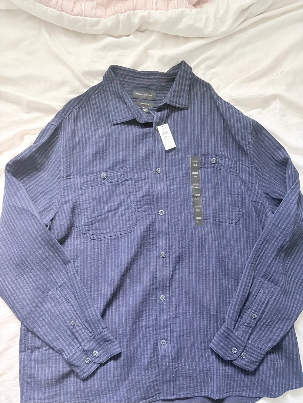 NWT Banana Republic Menswear Bundle (Green Dress Shirt & Blue Utility Shirt XXL)